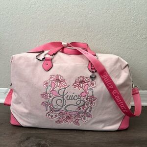 NWT Juicy Couture Juicy In Bloom Weekender Bag in Powder Blush Y2K 2000s Velour